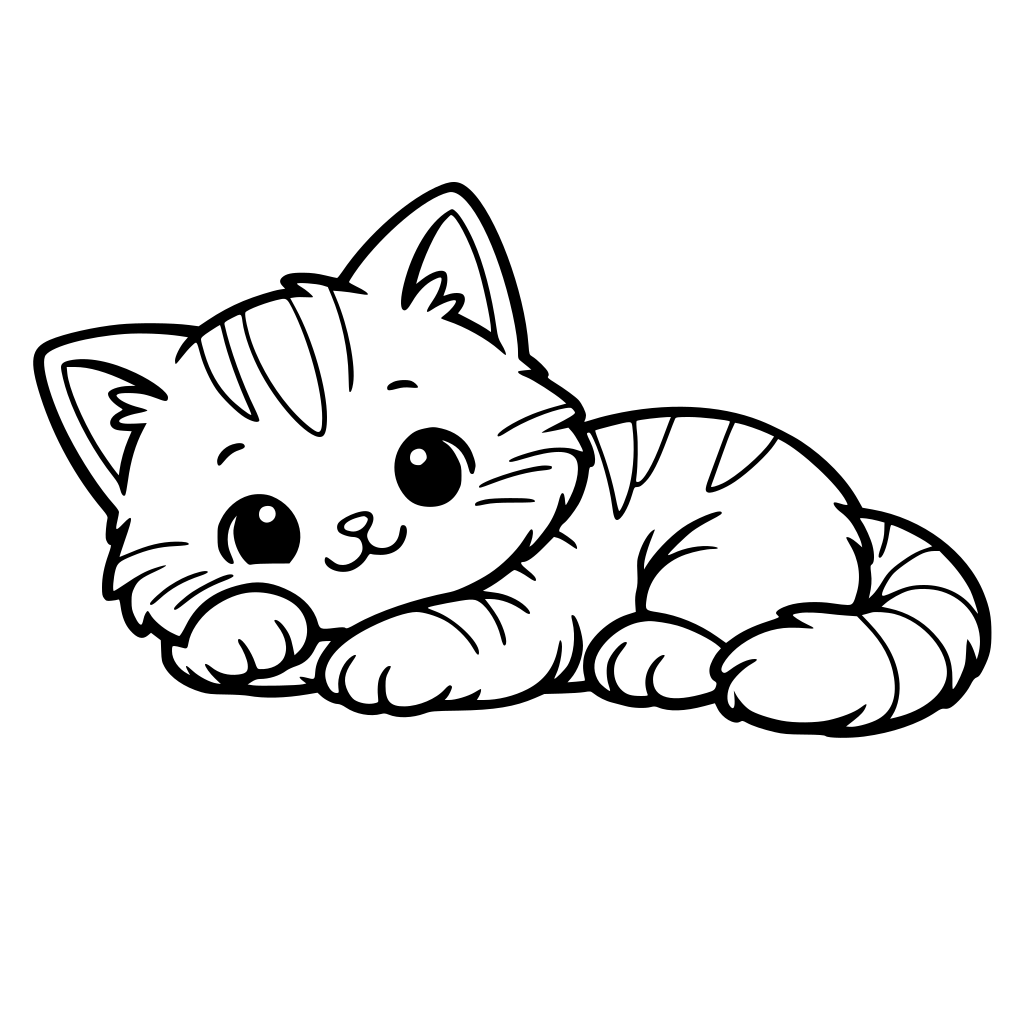 gatito naranja, tierno acostado