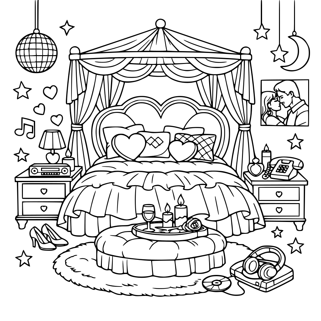 A 90s R&B slow jam aesthetic fantasy master bedroom for girls & women