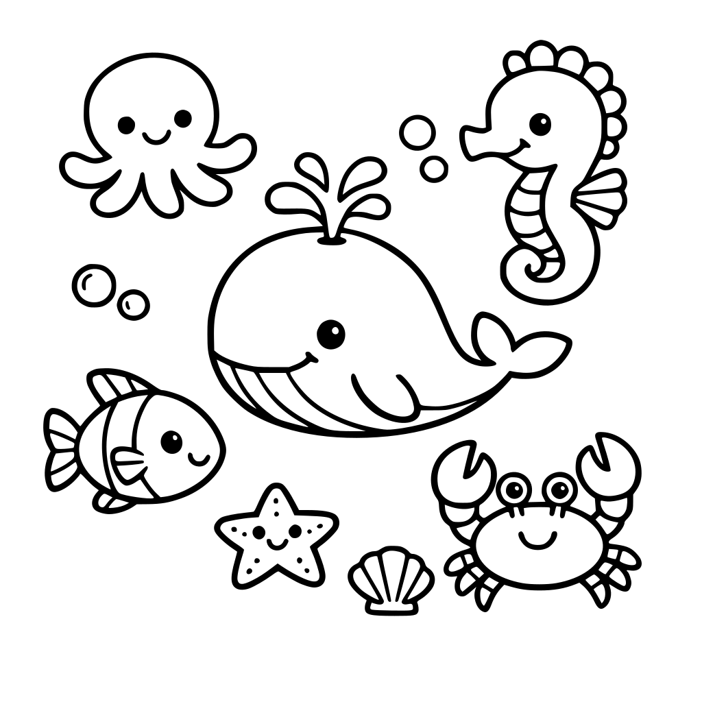 Makkelijke onderwater zee figuren voor peuters