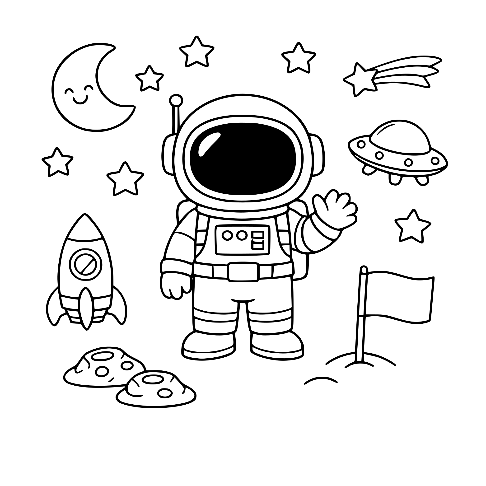 astronaut drawing for kids