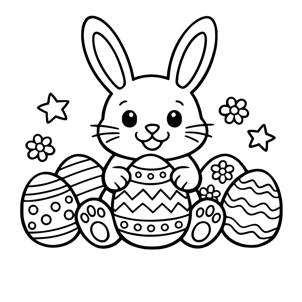 easter bunny and eggs