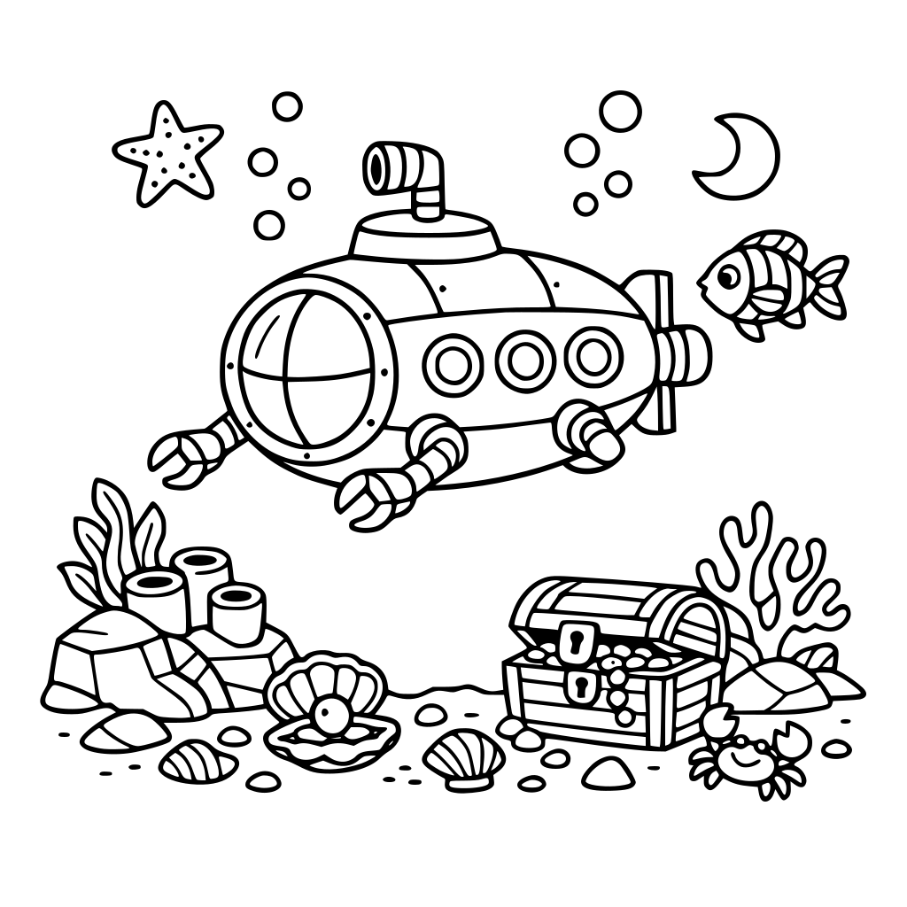 Un submarino explorando el océano