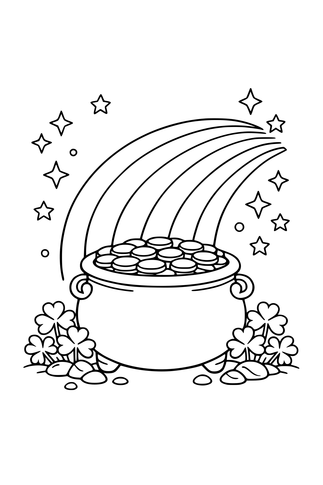 pot of gold with a rainbow