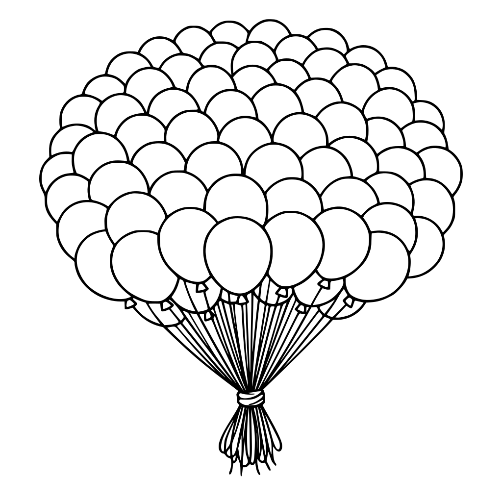 100 balloons tied together