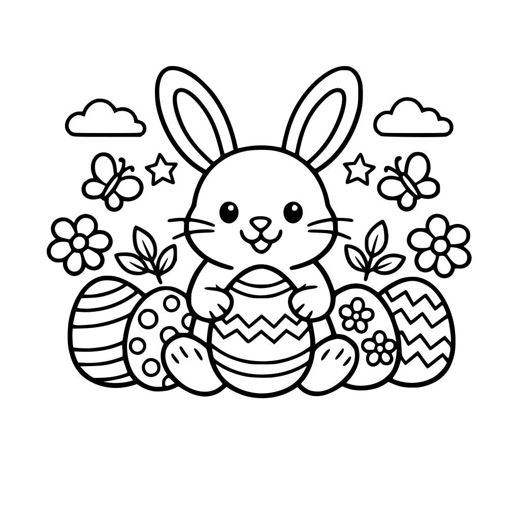 BUNNY EGGS EASTER SPRING EASY