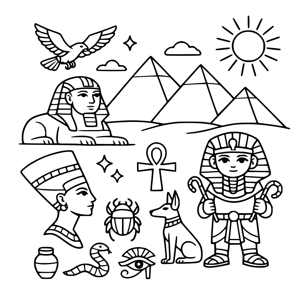 un cuaderno de dibujo sobre egipto