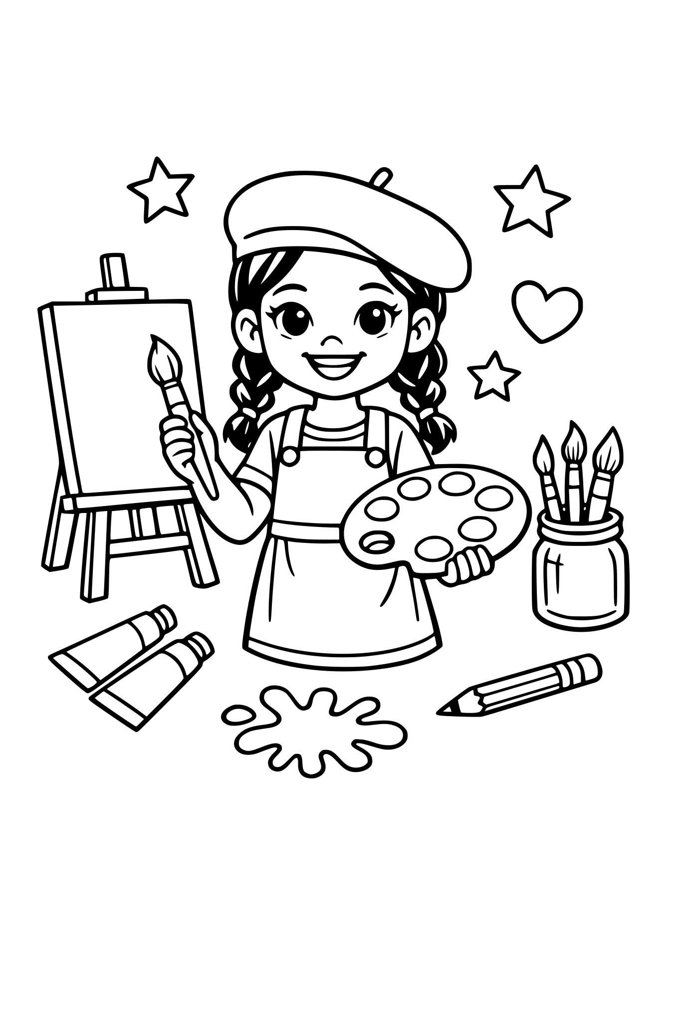 young ethnic girl artist