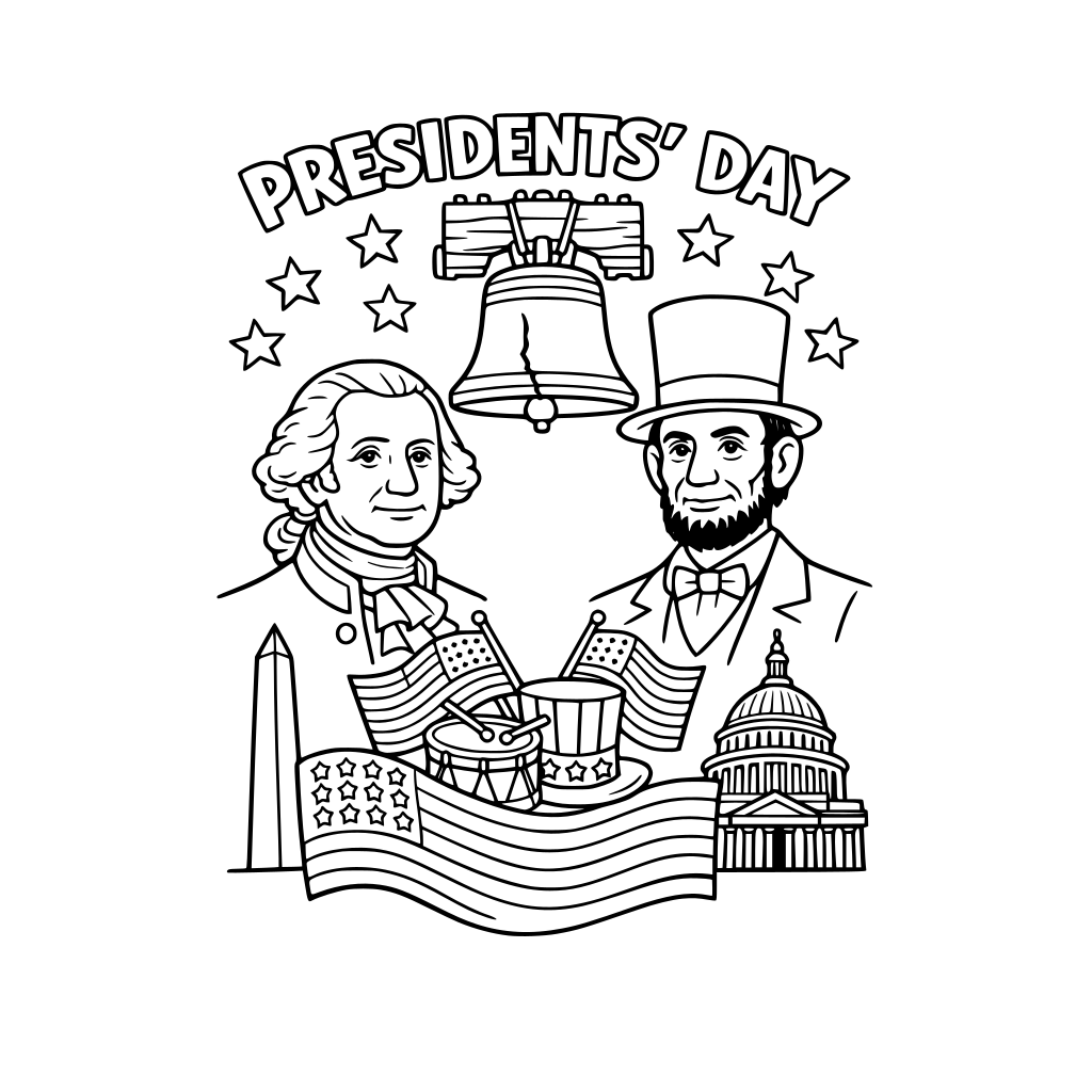 Presidents’ Day Coloring Page