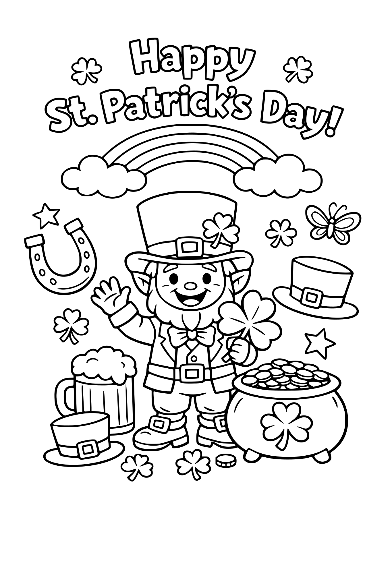 st patricks day coloring page for elementary