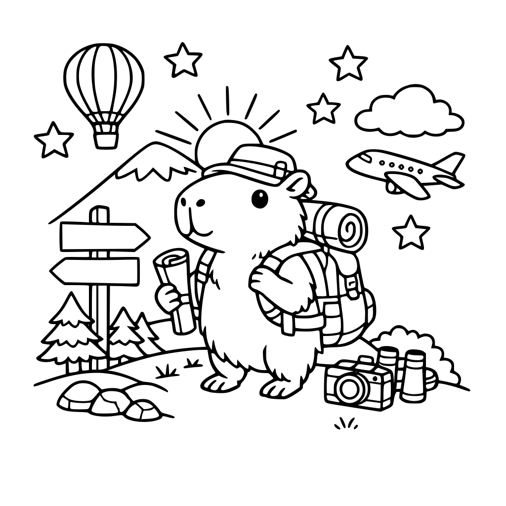 Capivara explorando o mundo