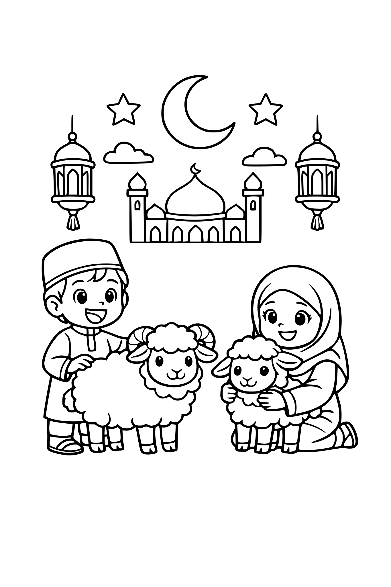 Eid al adha sheep kids