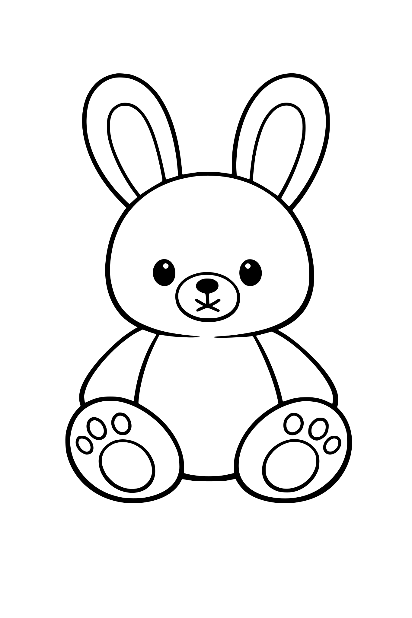 cute toy bunny plush, toddler friendly, simple,big
