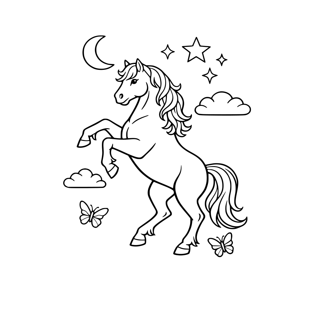 Create a Horse Coloring Page