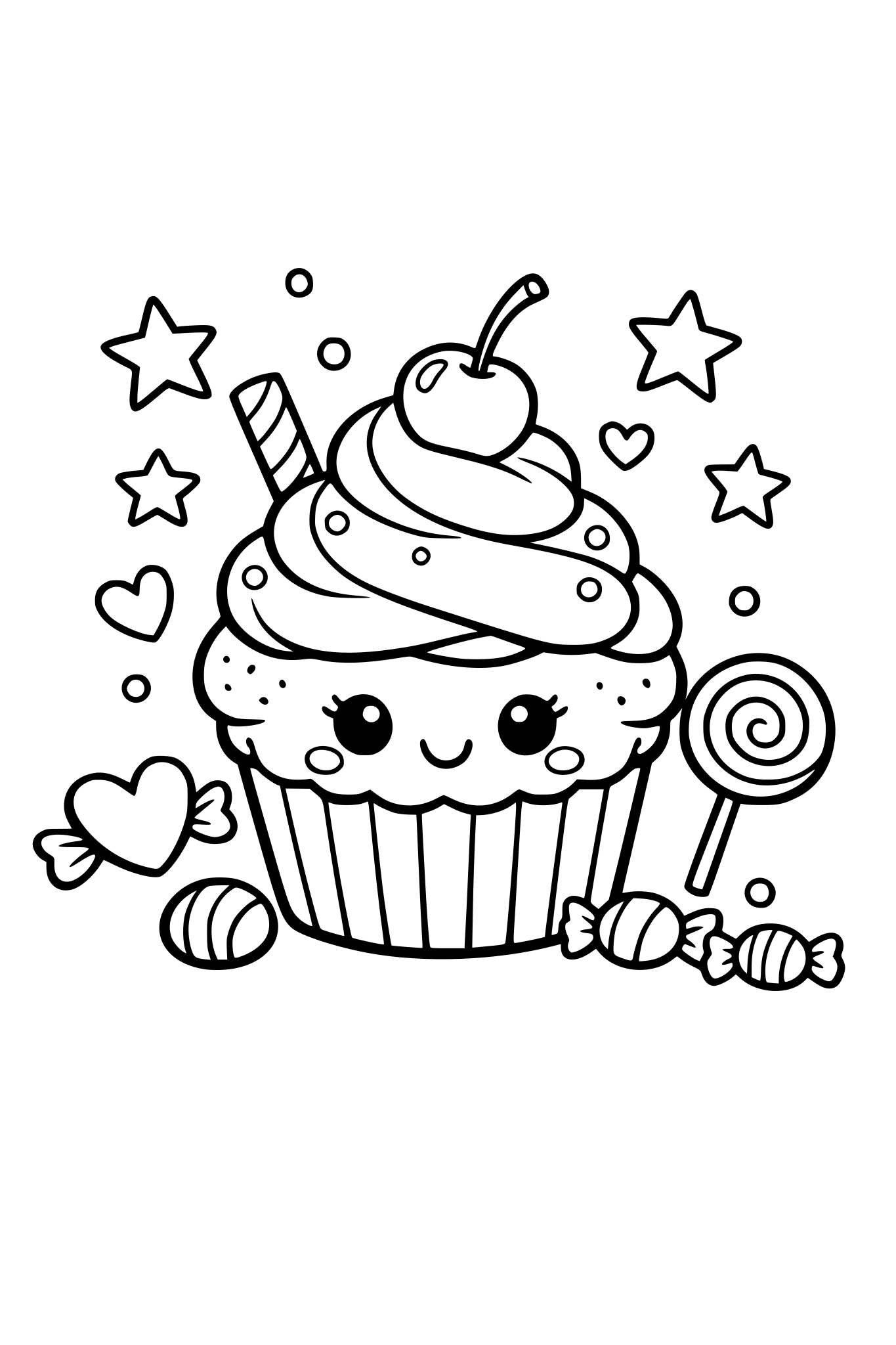 cute cupcake coloring page