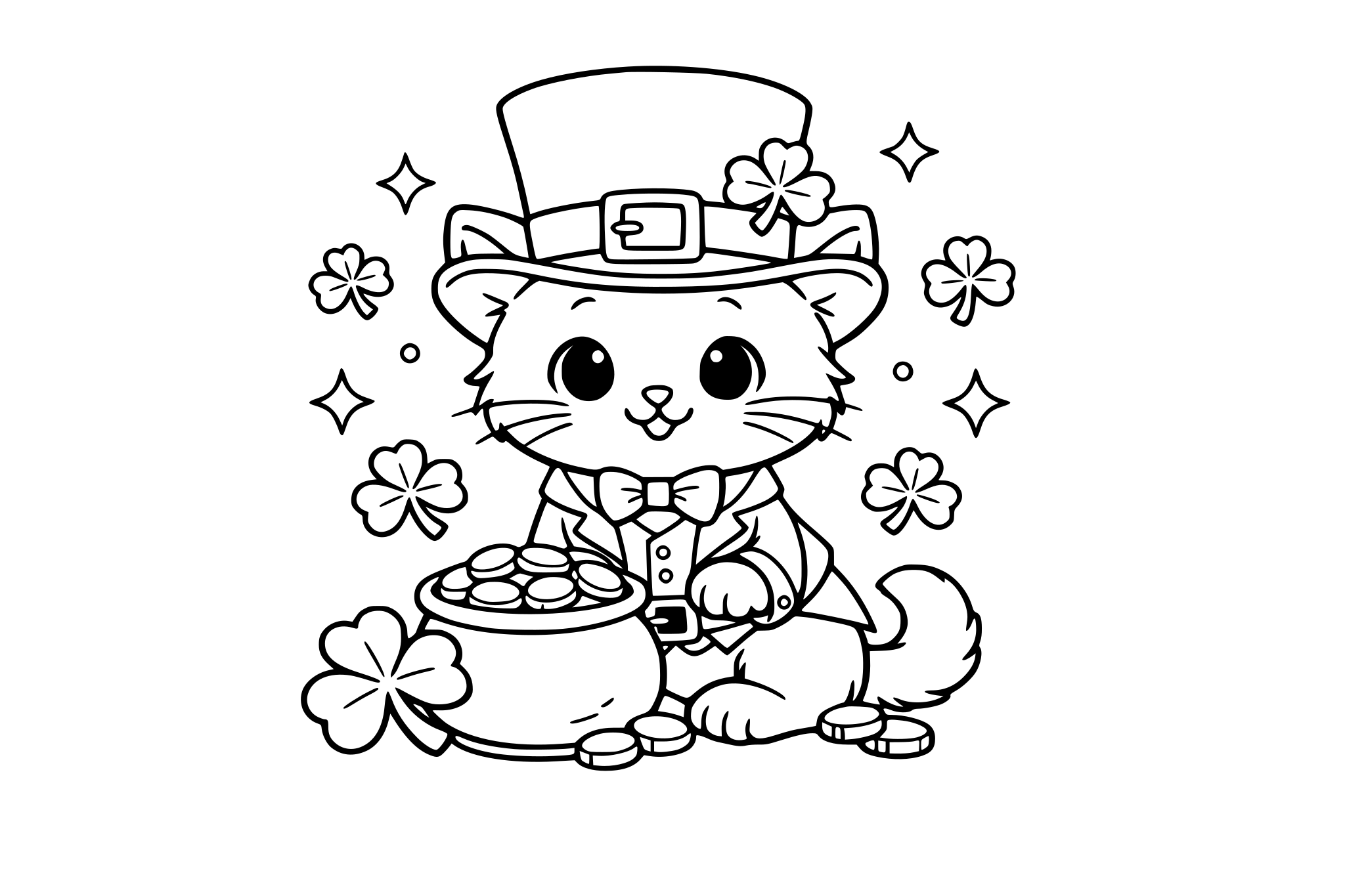 kitty dressed as a leprechaun