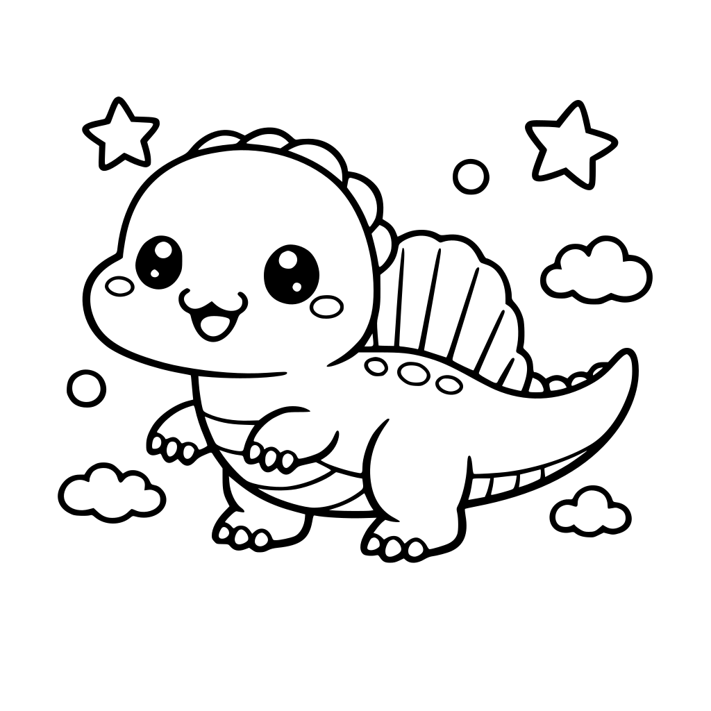 create a kawaii spinosauraus dinosaur