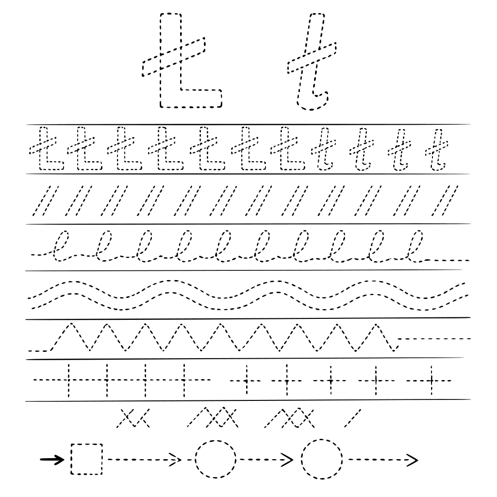 zró całą listę ćwiczeń do litery Ł duże i ł małe różne ślaczki wykropkowane dzięki którym nauczymu pisać się literkę Ł i ł