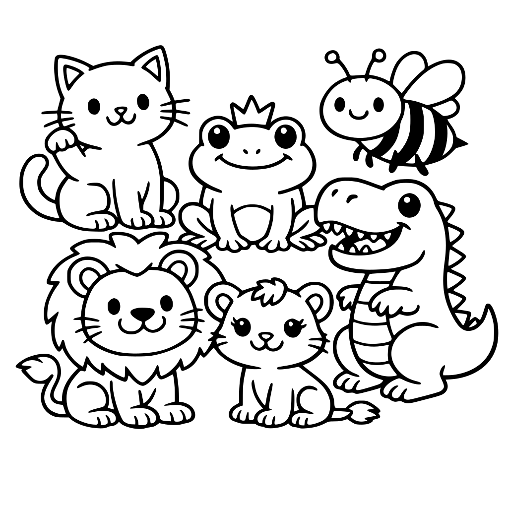 Cat frog bee t-Rex lions