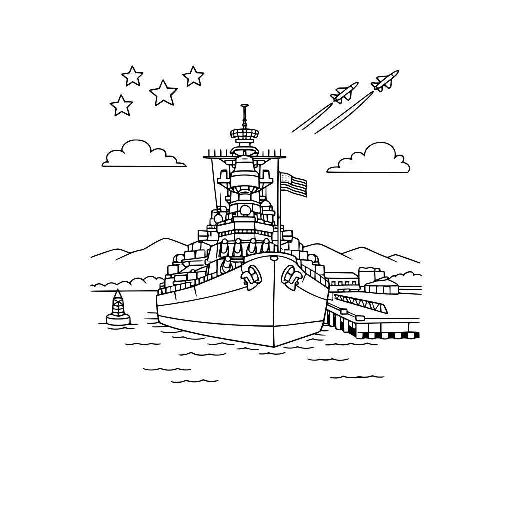 USS Missouri docked at Pearl Harbor