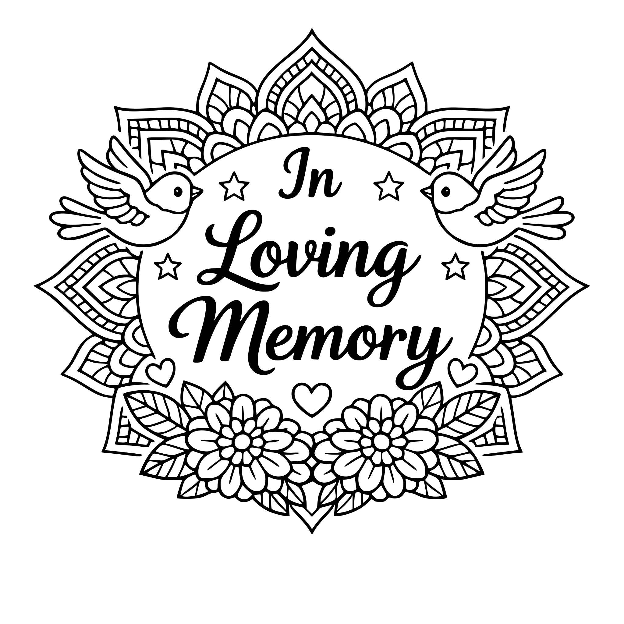 in loving memory with mandala background