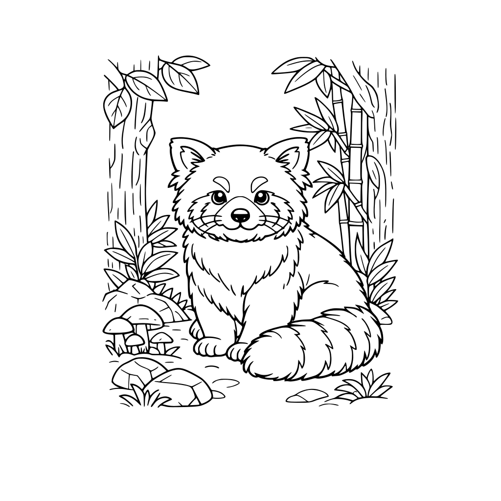 Panda roux réaliste dans la forêt