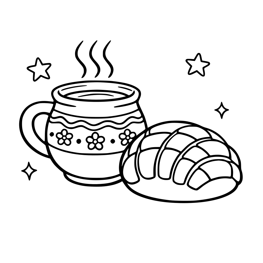 mexican taza with pan dulce concha