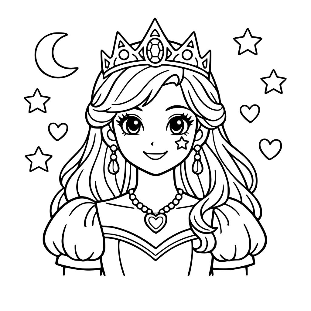 princess with gold star on cheek