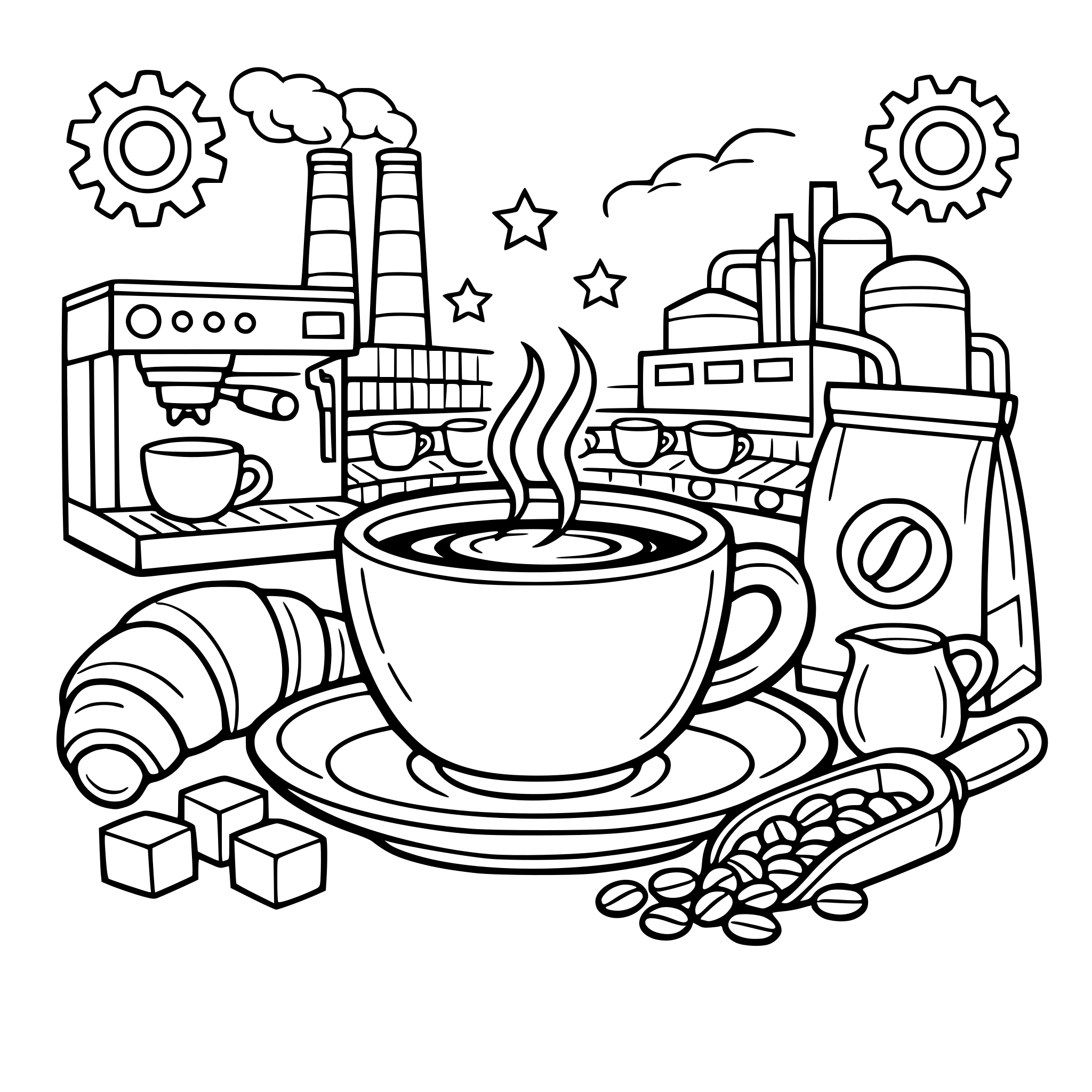 café relacionado com indústria