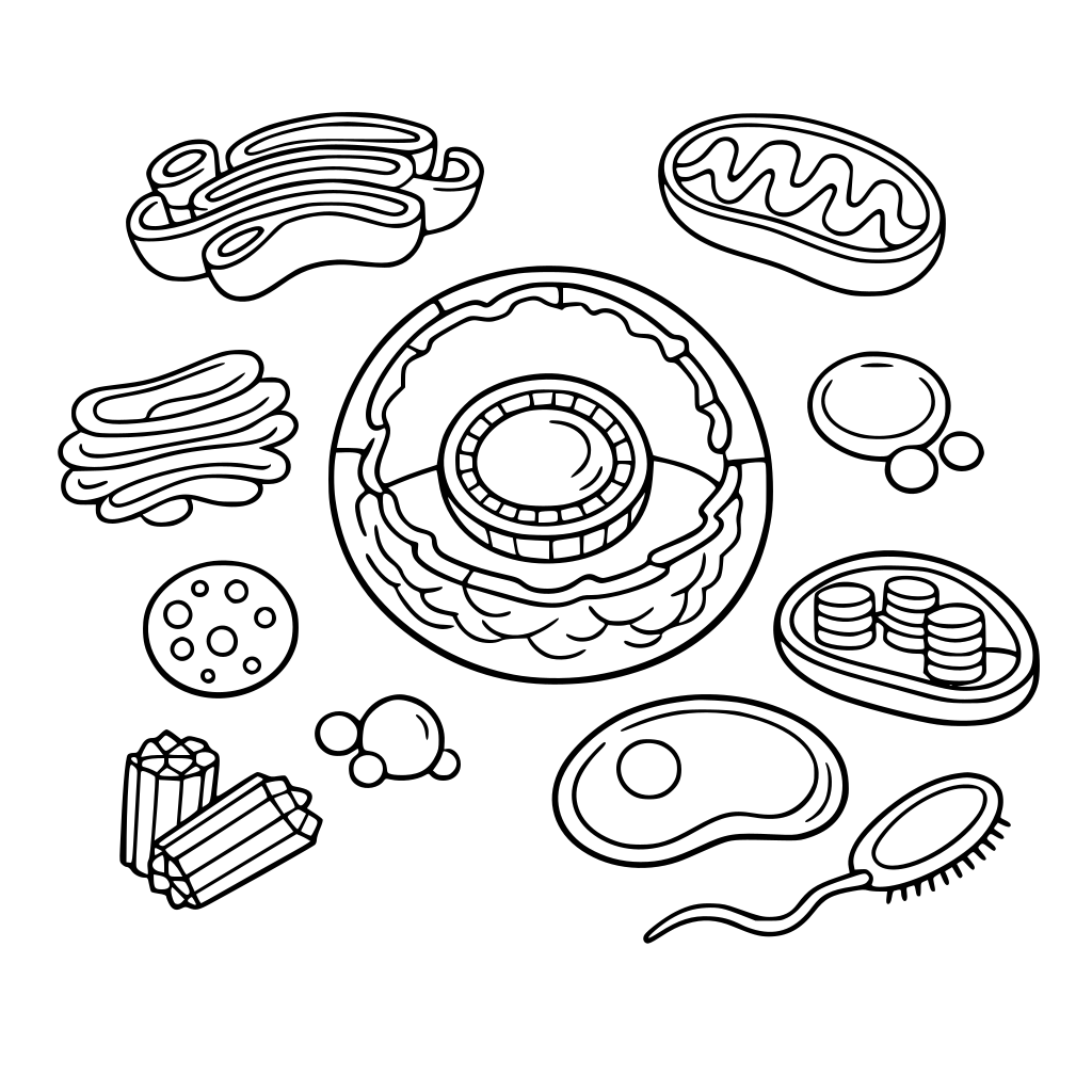 organelas de células eucarióticas para colorir