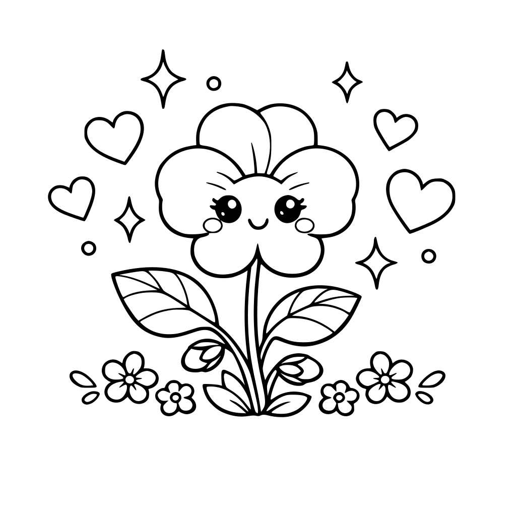 February flower cute sparkly