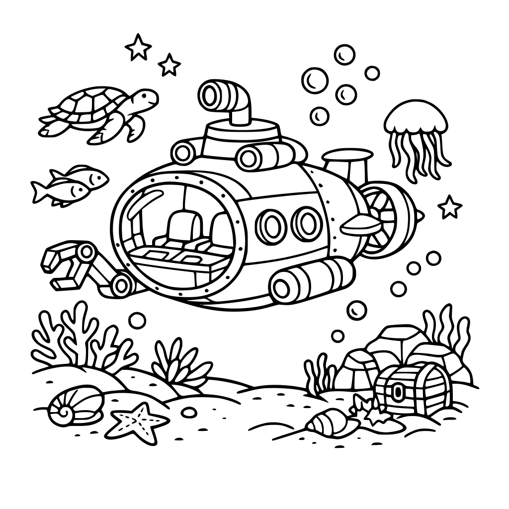 Un sous-marin explorant l’océan