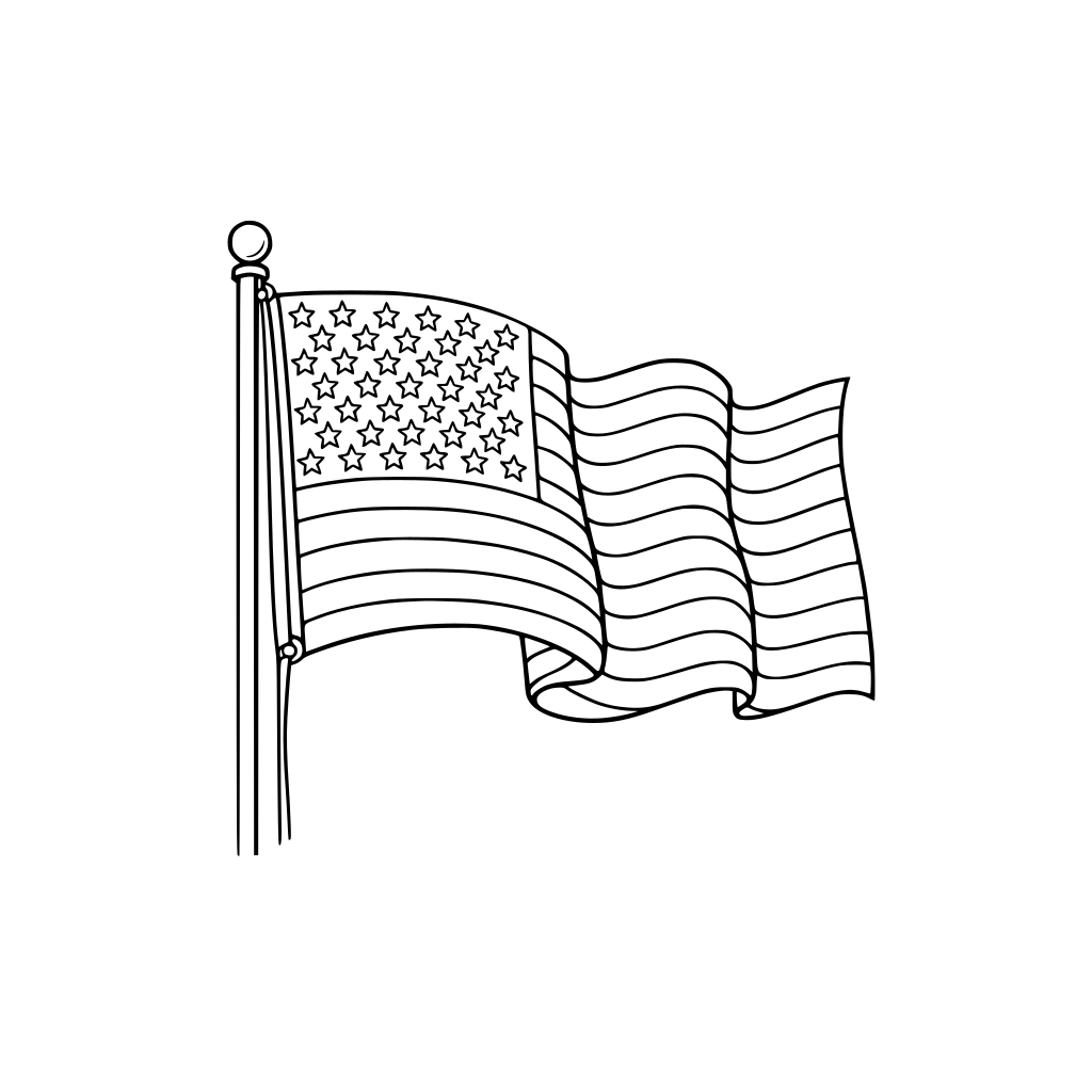 flying U.S.A flag , 50 stars and 13 stripes