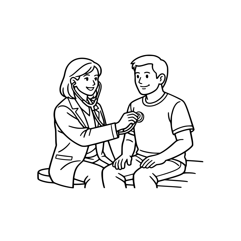 doctora atendiendo a un paciente