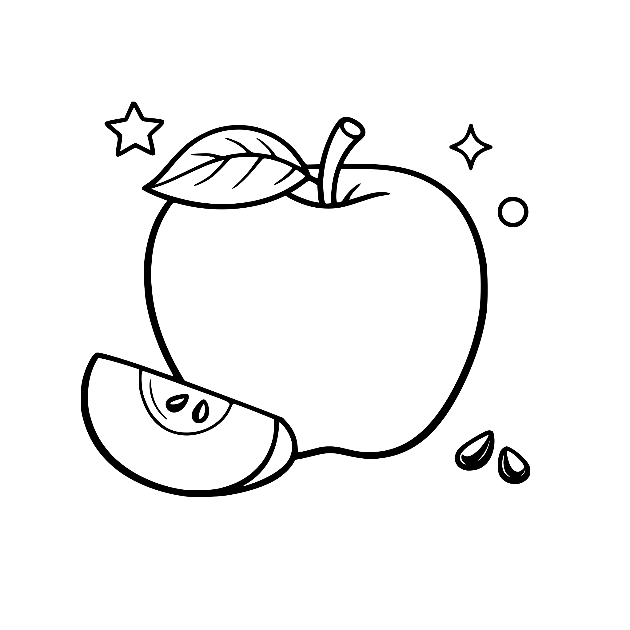 🍎 colourless with outline black