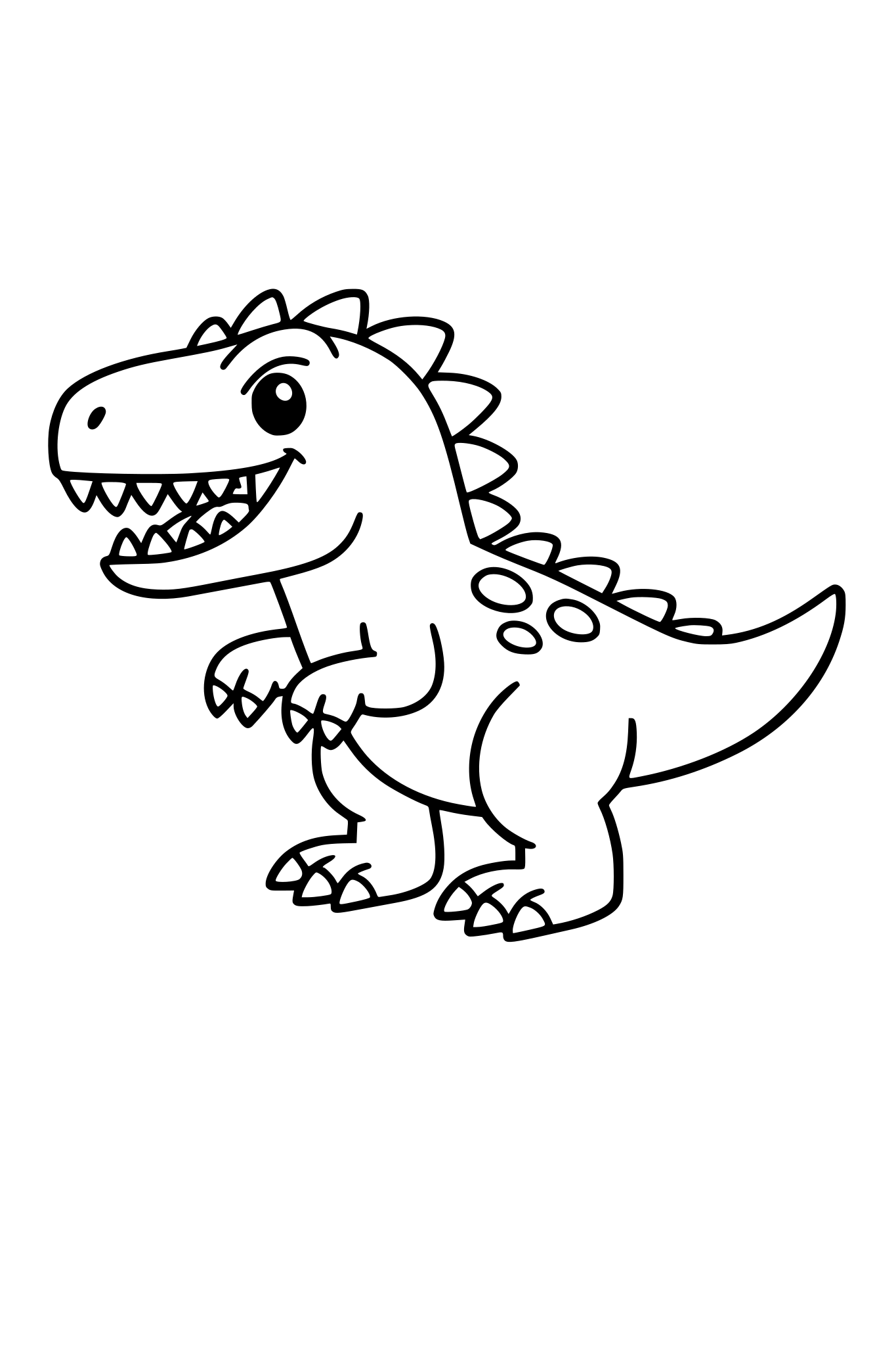 karcharodontozaur, obrazek dla małych dzieci, bez szczegółów, bez tła