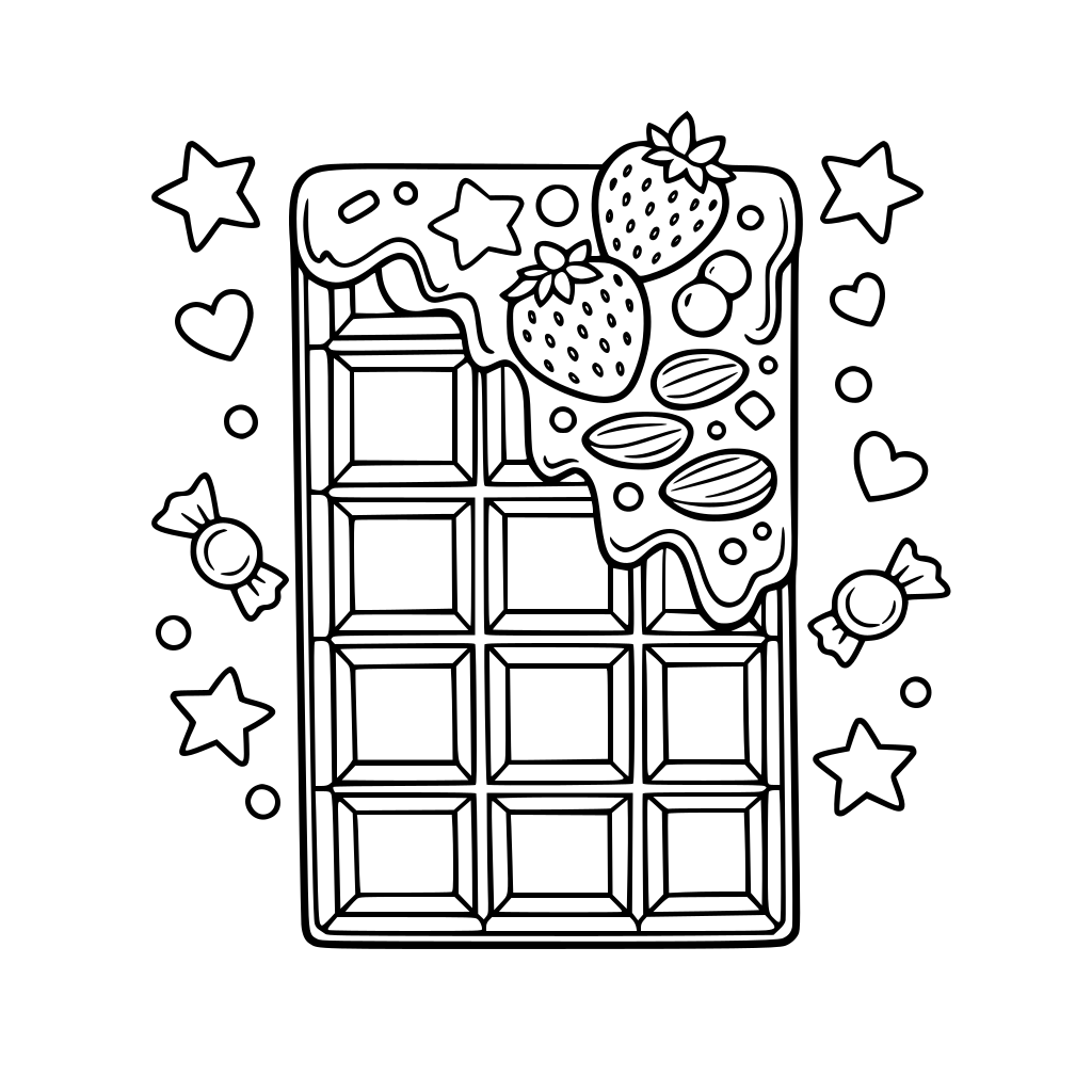 a chocolate bar with decorations