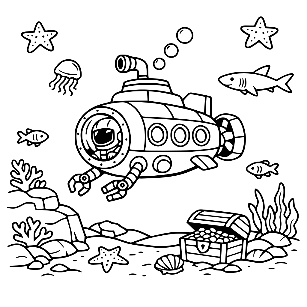 En ubåt som utforskar havet