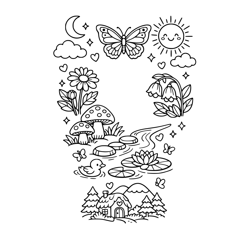 A soft and girly bookmark template, focused on nature theme.