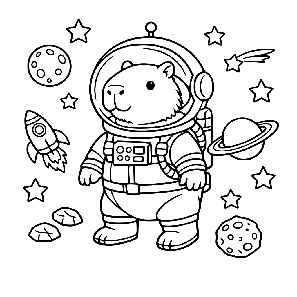 a capybara in outer space