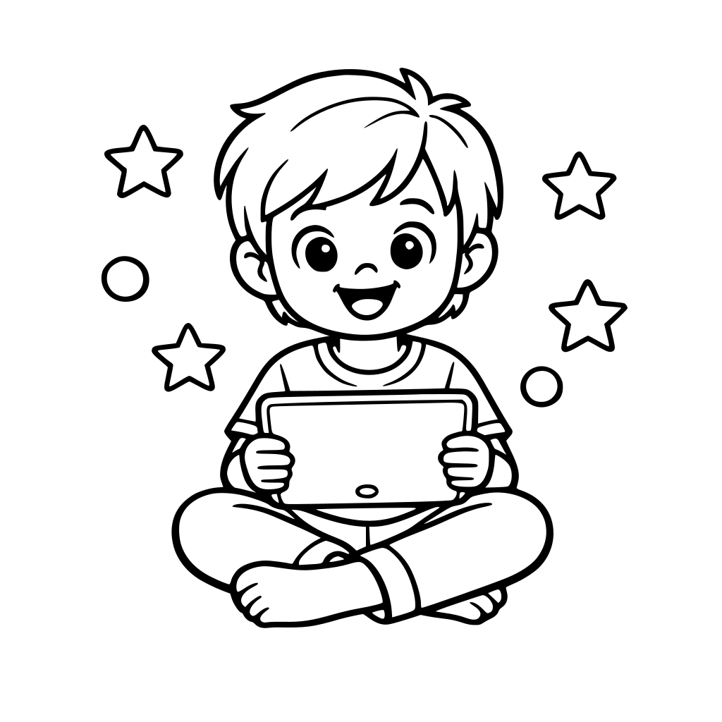 dziecko z tabletem