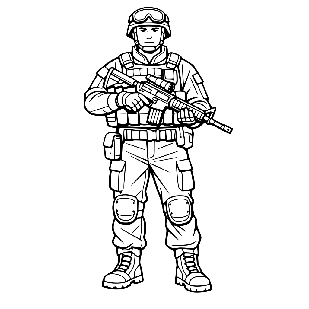 azme una imagen de un militar