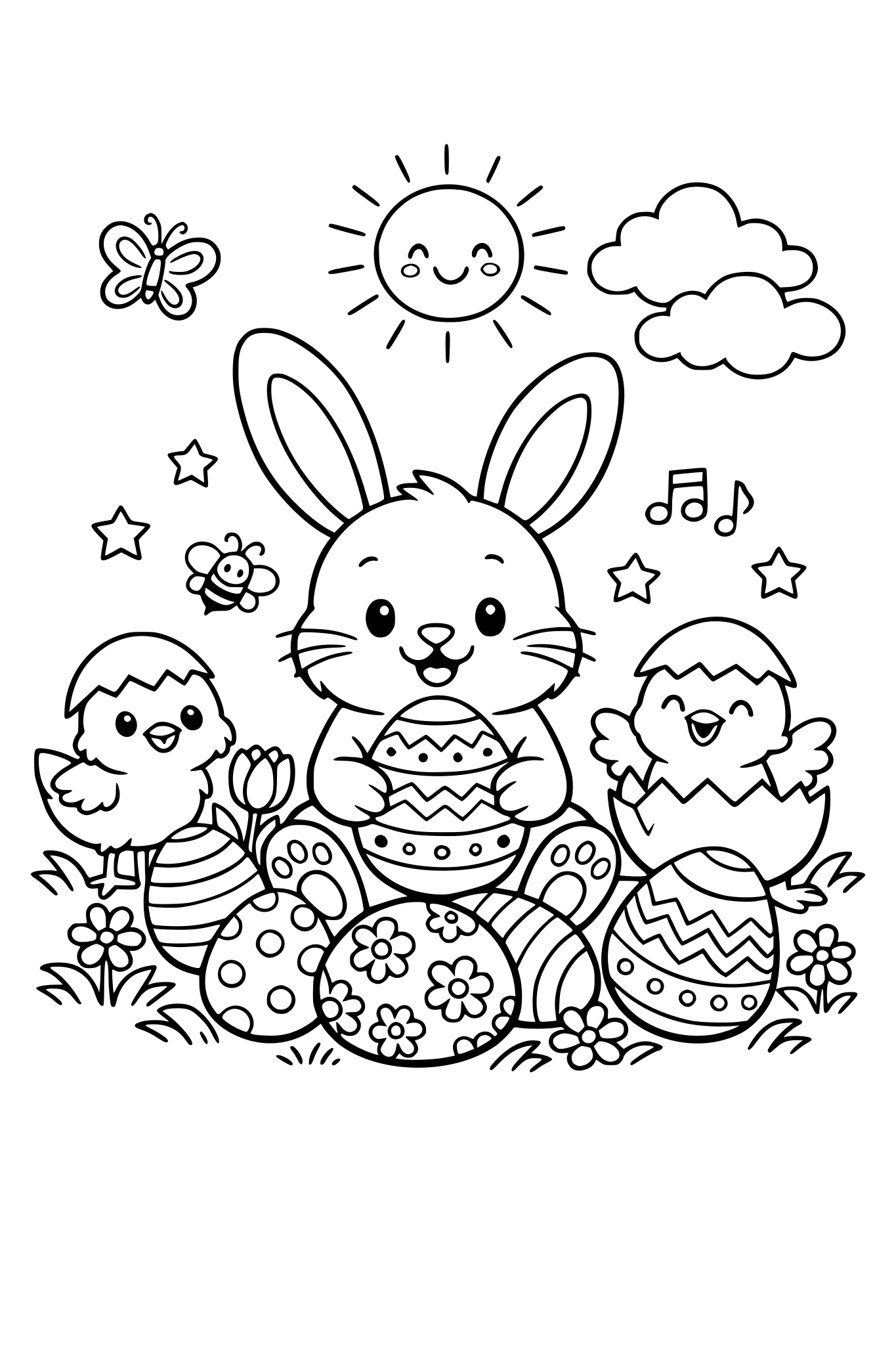 Easter themed colouring book for children, with a strong Spring design. Suitable for children from 4 - 10 years.