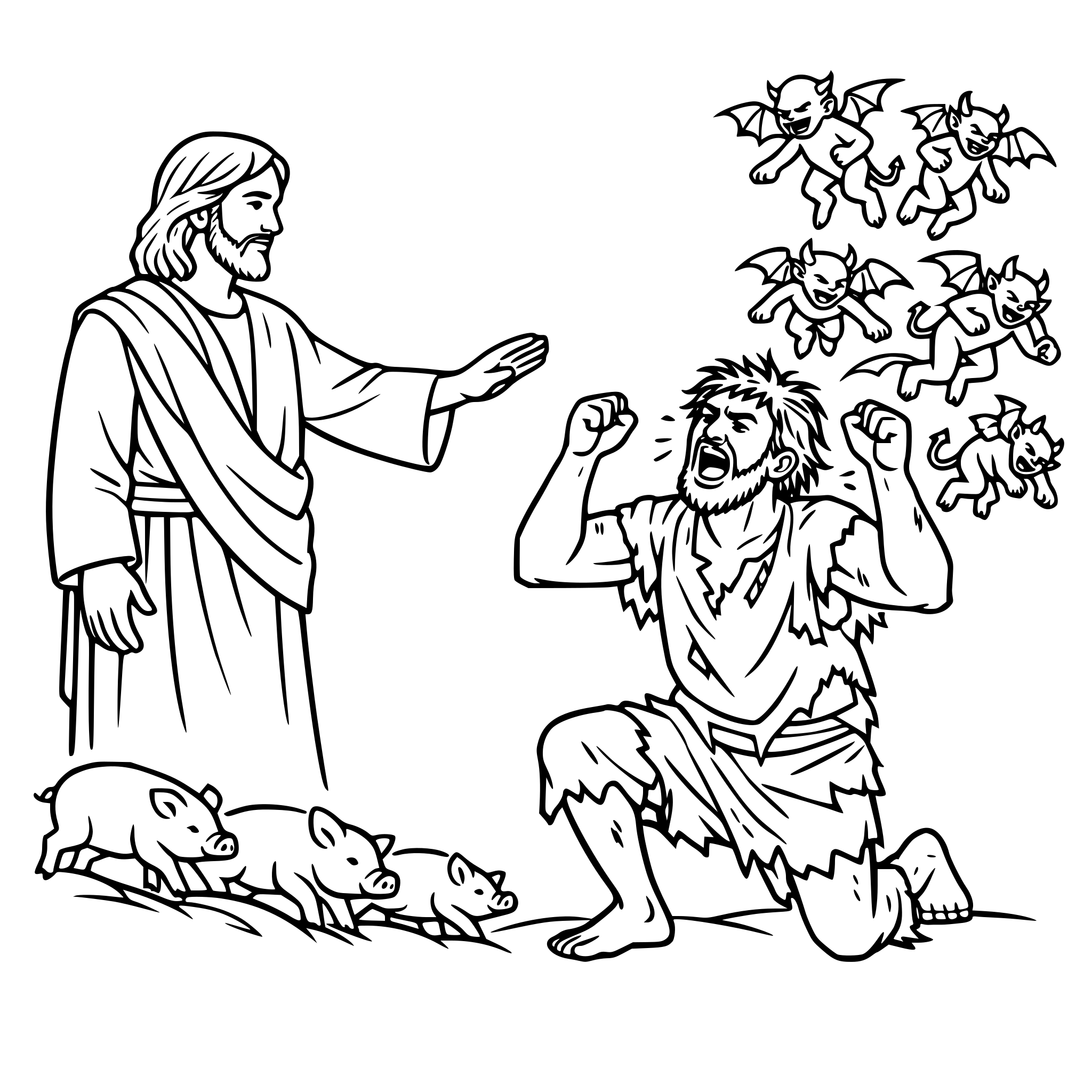 JESUS DELIVERS THE MAN POSSESSED WITH DEVILS IN MARK 5:1-20