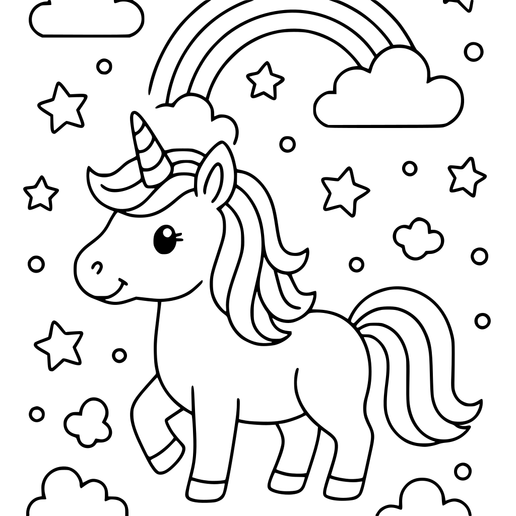 make me a kids coloring book to sell online like this one of unicorn