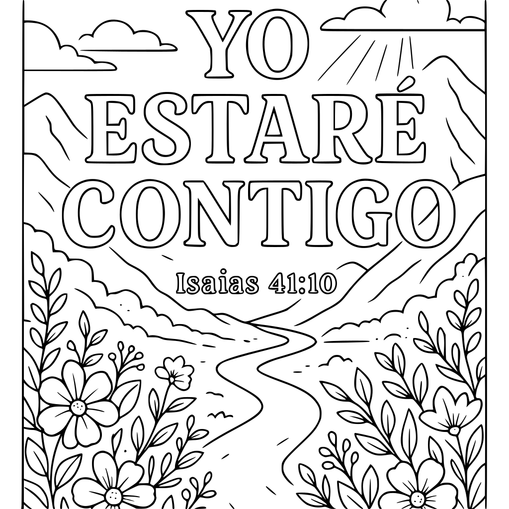 Create page 1 of an elegant Christian adult coloring book titled "PROMESAS DE DI