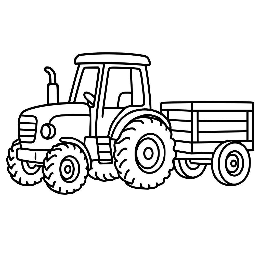 Traktor pulling a trailer