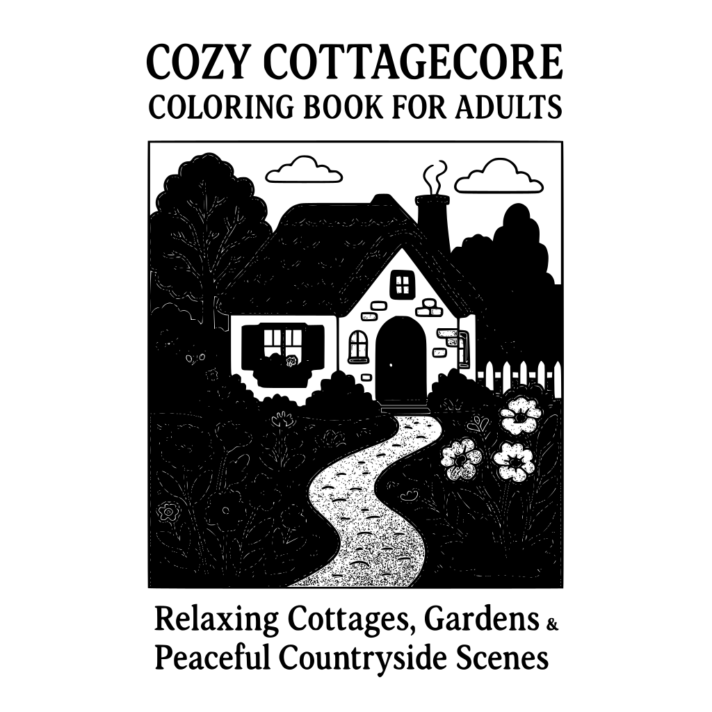 Cozy Cottagecore Coloring Book for Adults Subtitle: Relaxing Cottages, Gardens &