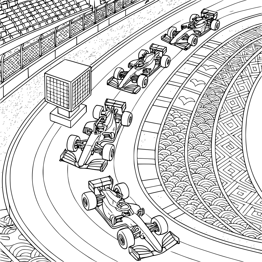 Style & Line Art: Art Style: Extremely detailed, clean black-and-white line art