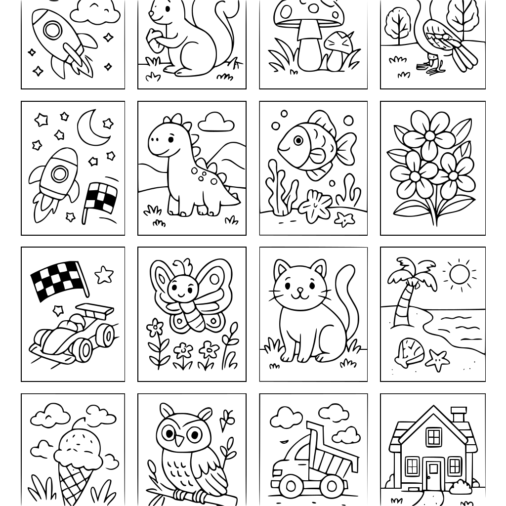 make me a coloring book that i can sell on amazon for 10 dollars do a whole inti