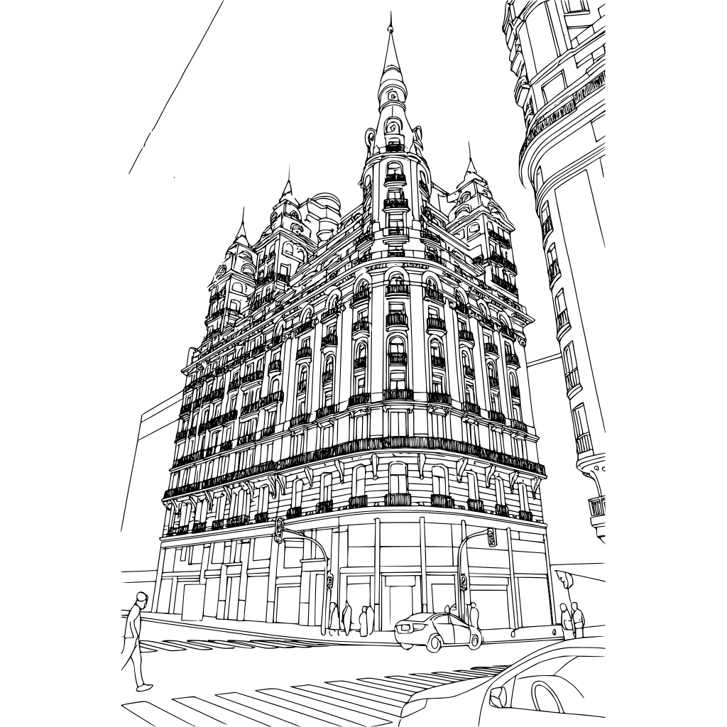 Convert this image to a coloring book page.